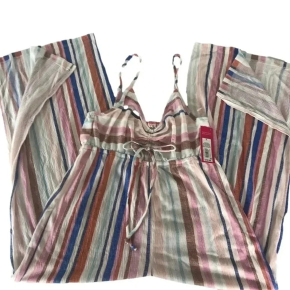 New! Xhilaration Cropped Multi Color Jumpsuit SZ Small NWT - Picture 4 of 7